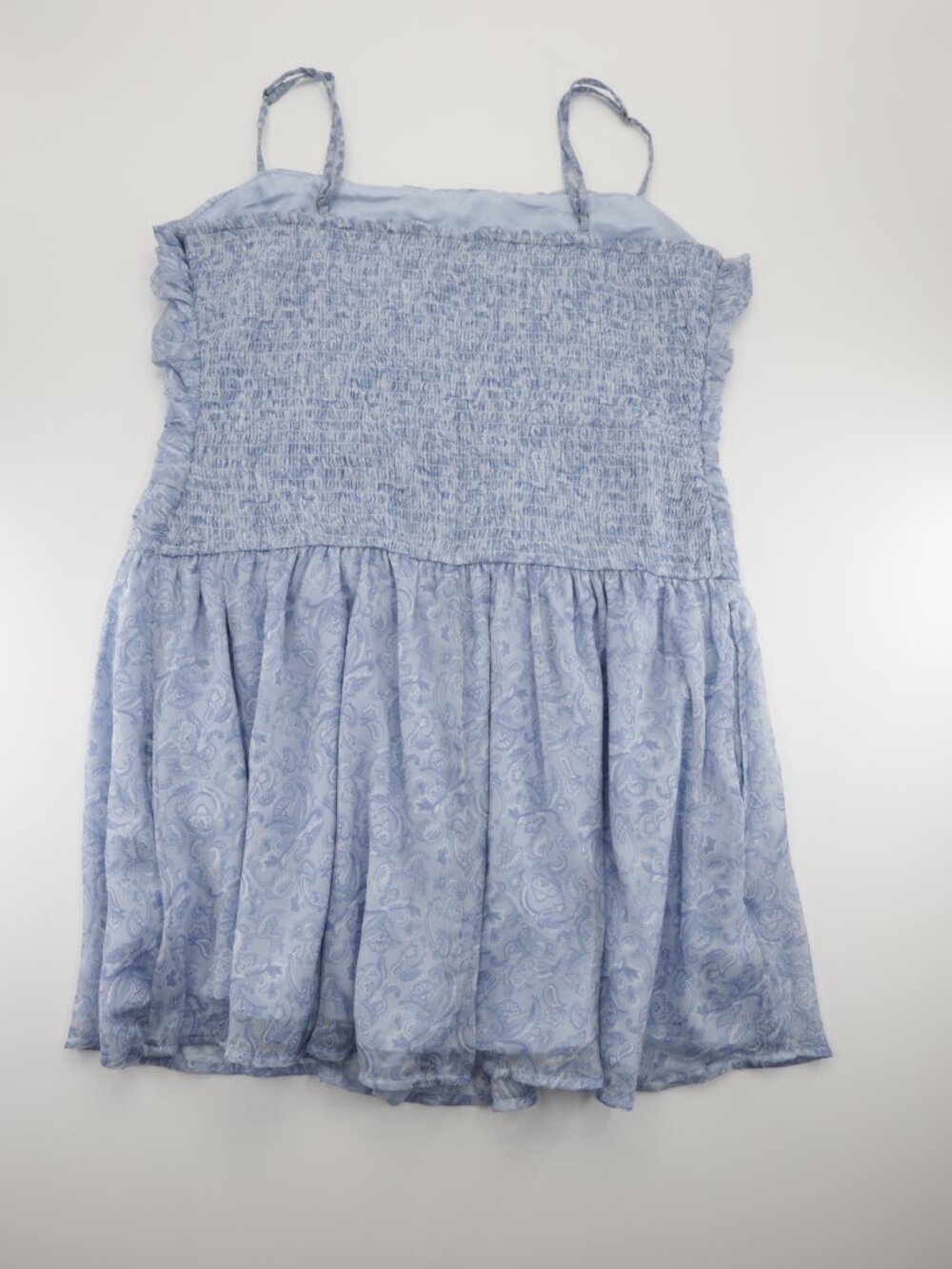 Hollister Women Pocket Floral Adjustable Strap Chiffon Skort Dress Blue Size XL - Picture 4 of 9